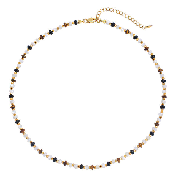 Tiger’s Eye and Black Agate Gemstones Necklace, Bracelet or Full Se - Zafari Studio Jewelry